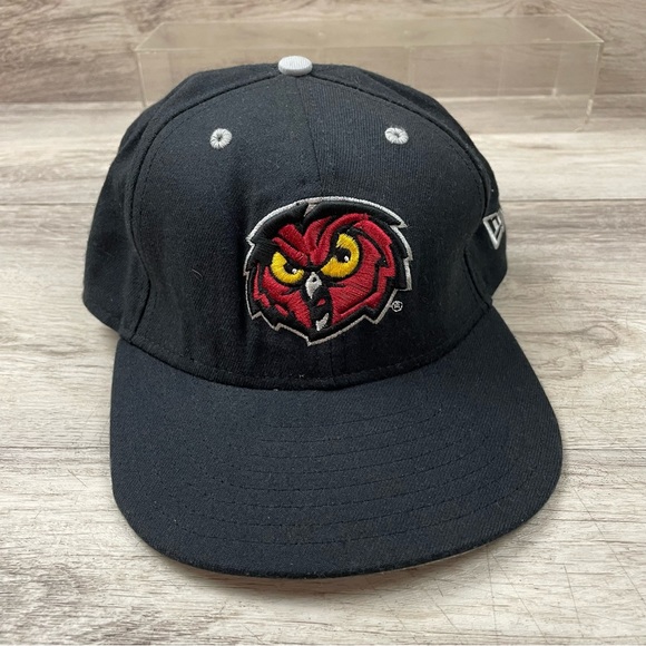 Vintage NCAA Temple Owl Hat Tyro 001 New Era Fitted Hat 7 1/4 Stretch Black - Picture 1 of 8